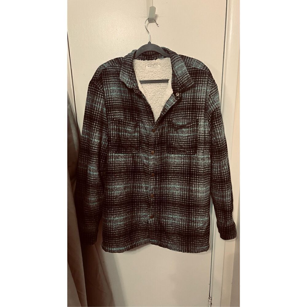 Pacsun Sherpa Lined Flannel Button Down Mens Size XL (B)